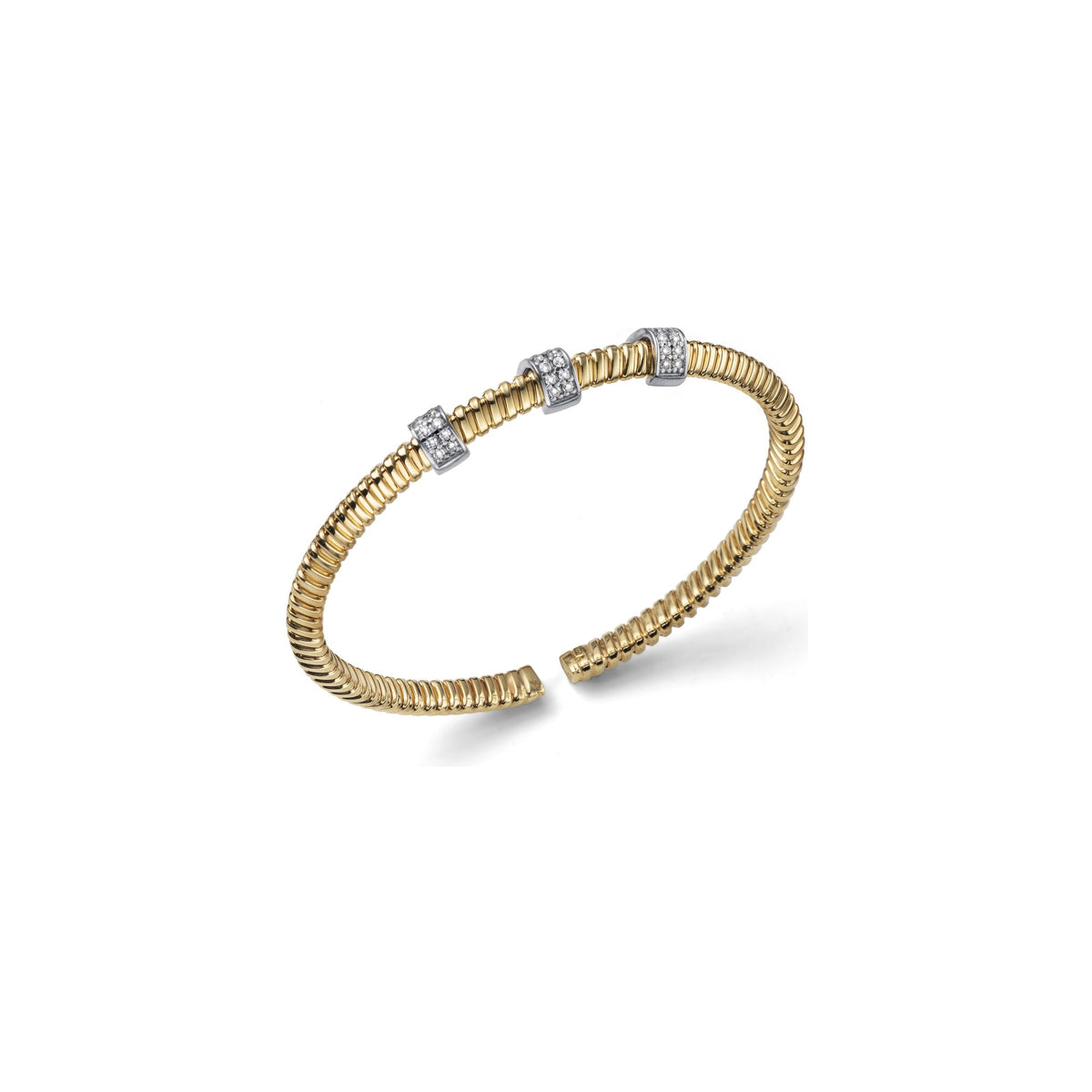 Bracciale Bangle Premium in Argento Dorato e Pavé Unoaerre