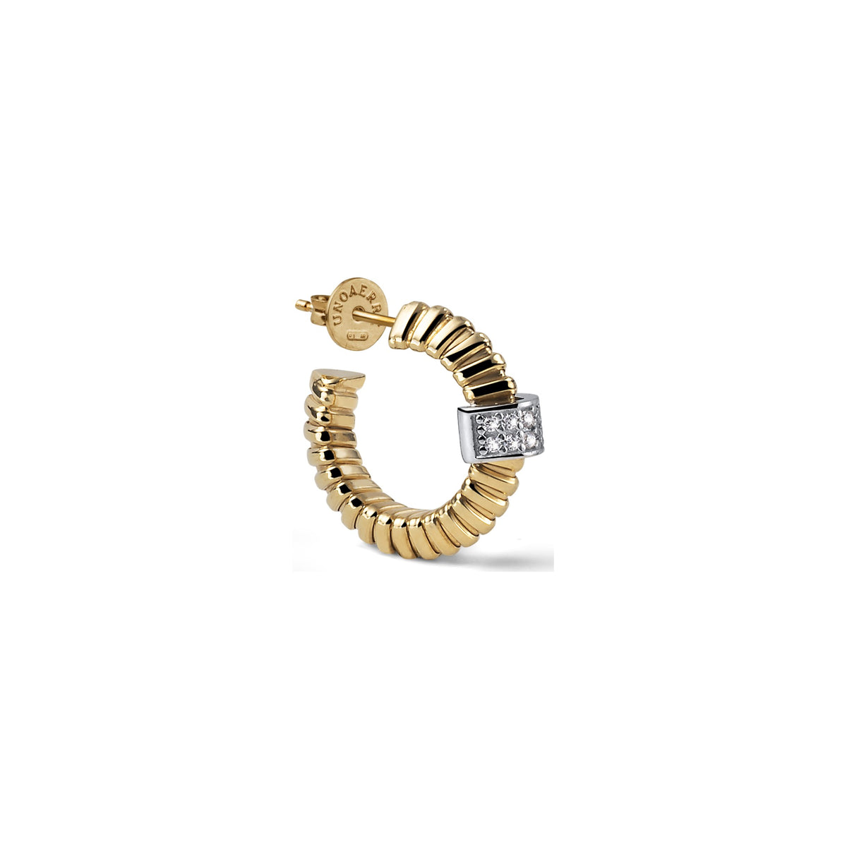 Orecchini Premium in Argento Dorato e Pavé Unoaerre