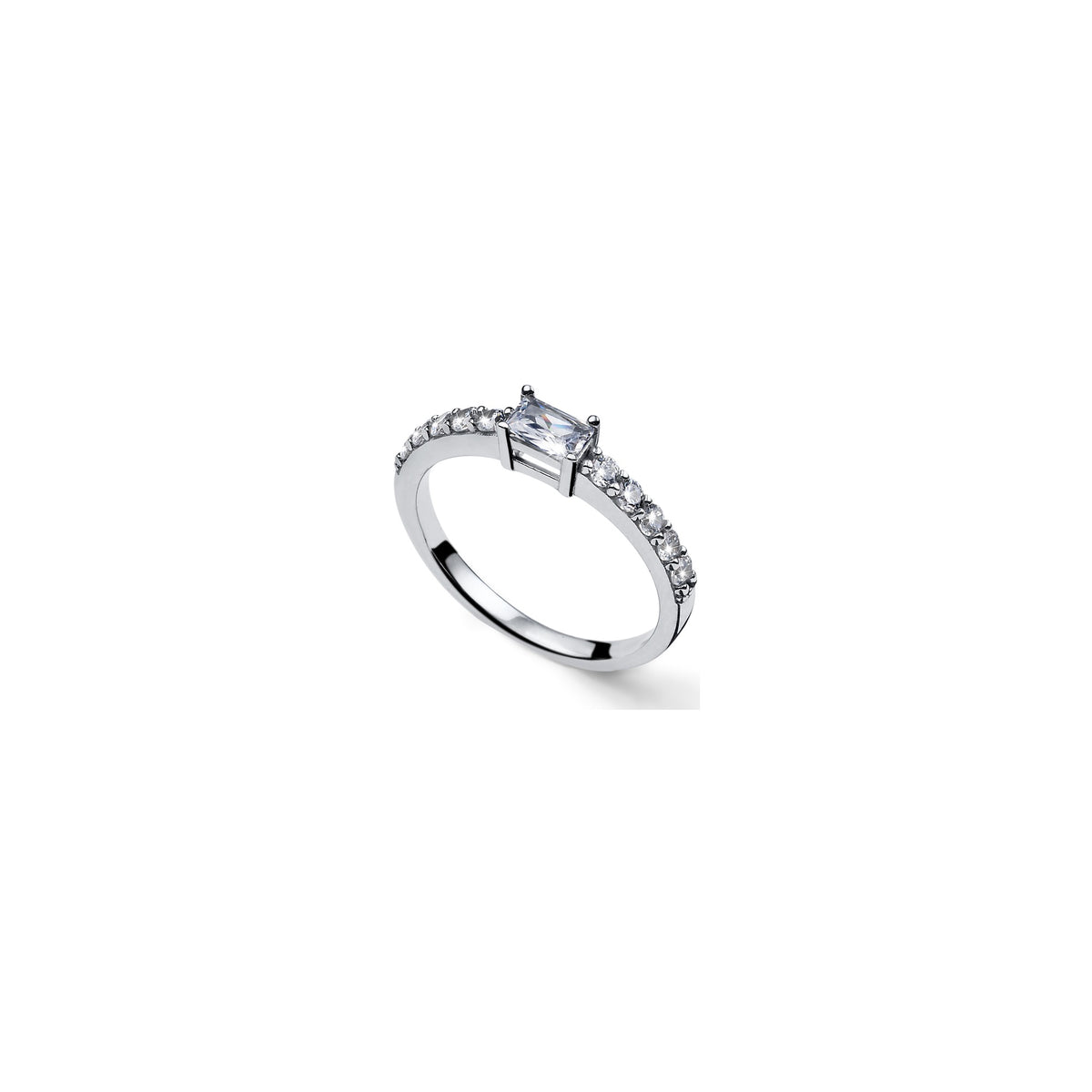 Anello Luxury in Argento con Baguette Unoaerre