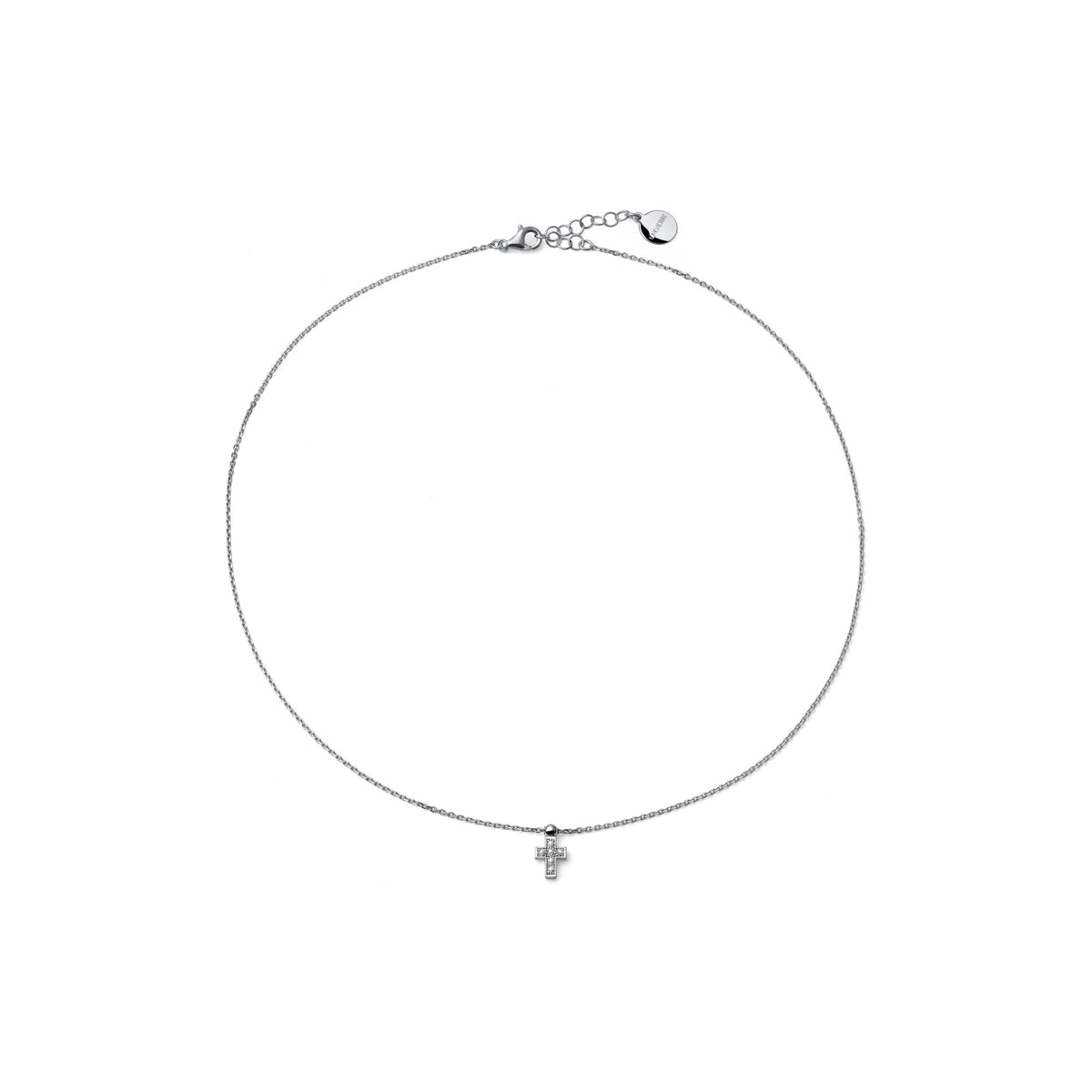 Collana Luxury con Croce Pavé Mini Unoaerre
