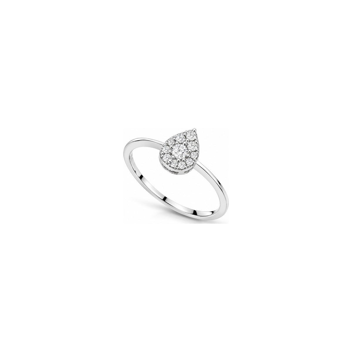 Anillo Rainy con diamantes naturales en oro blanco de 18 quilates AuriA