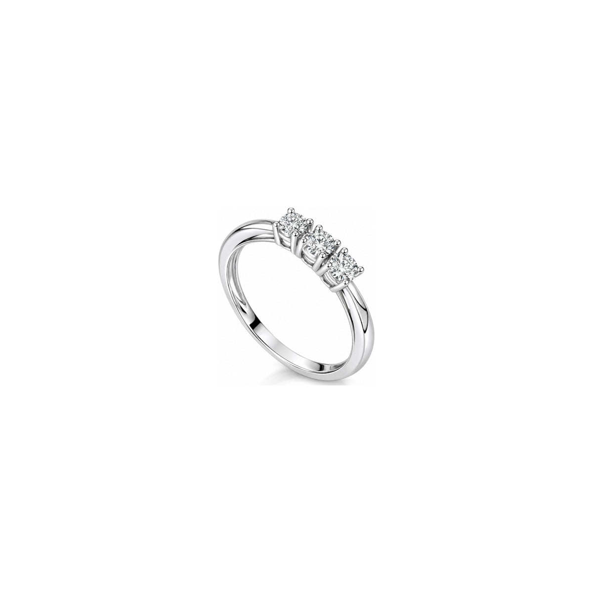 Anello Trilogy Miracle con Diamanti Naturali Oro Bianco 18kt AuriA