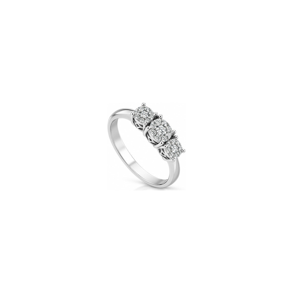 Anello Trilogy Story con Diamanti Naturali Oro Bianco 18kt AuriA