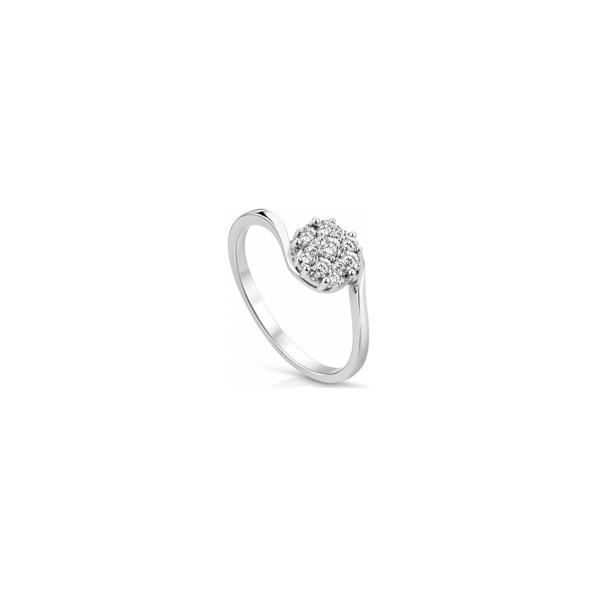 Anillo Chery con Diamantes Naturales Oro Blanco 18kt AuriA