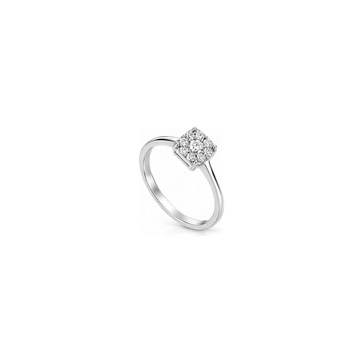Anillo Cubic con Diamantes Naturales Oro Bicolor 18kt AuriA