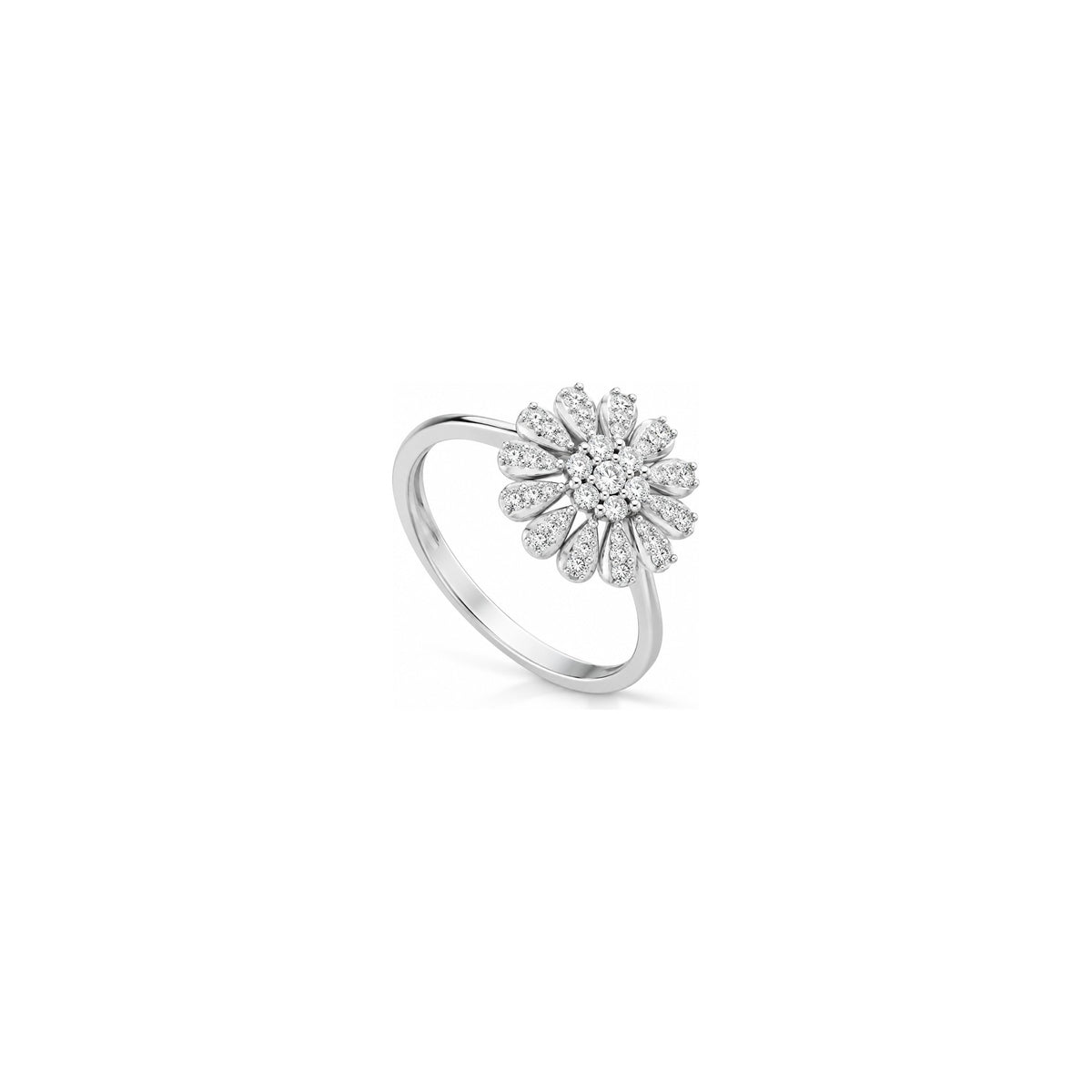Anillo Camilla con Diamantes Naturales Oro Blanco 18kt AuriA
