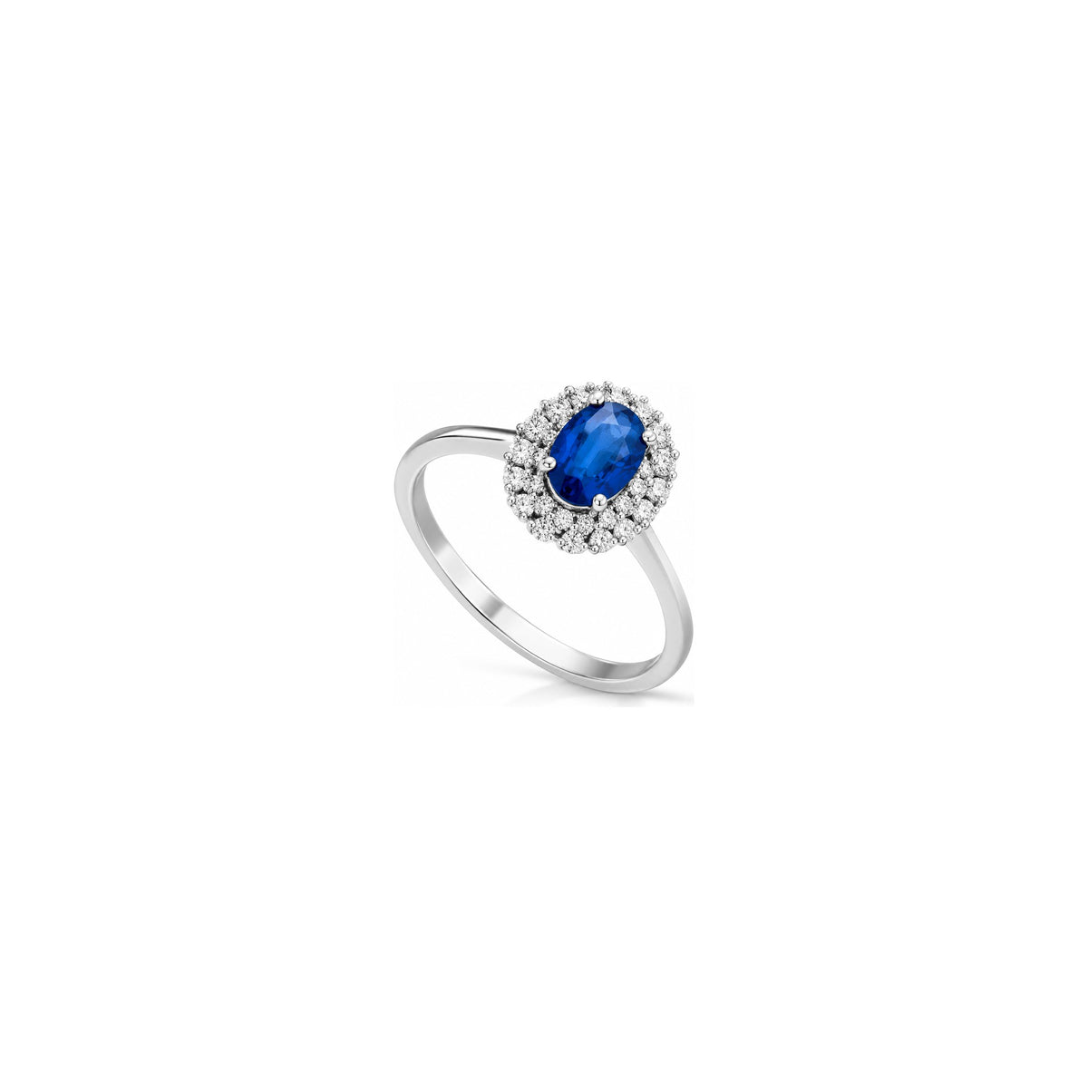 Anillo Action con Diamantes Naturales y Zafiro Oro Blanco 18kt AuriA