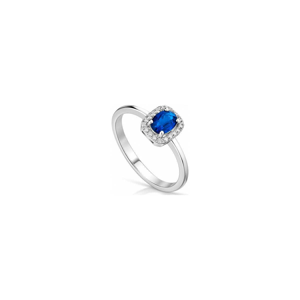 Anillo Rhea Color con Diamantes Naturales y Zafiro Oro Blanco 18kt AuriA