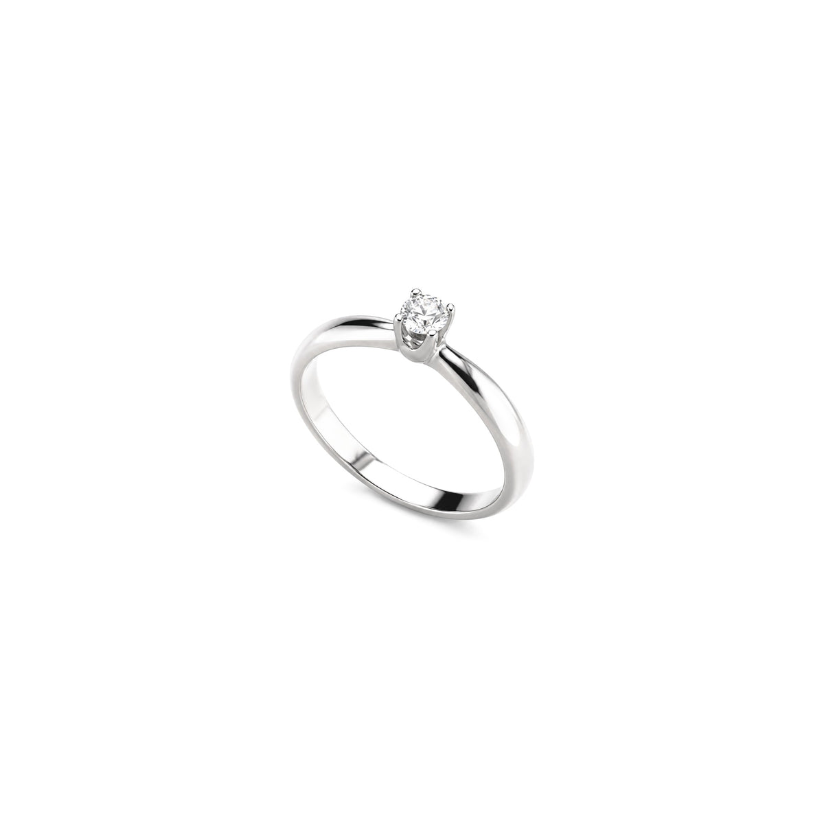 AuriA 18kt White Gold Solitaire Ring with Natural Diamonds