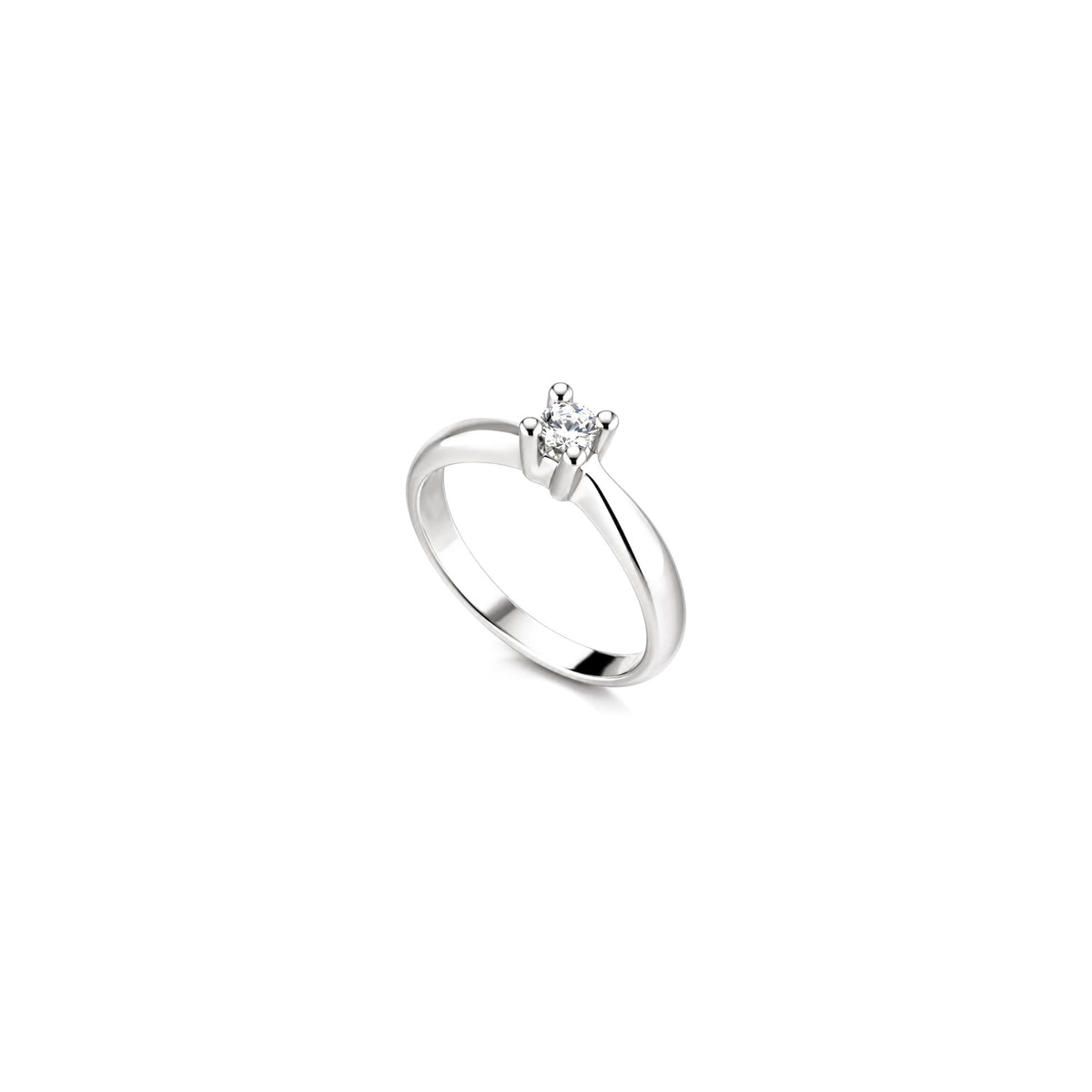 AuriA 18kt White Gold Solitaire Ring with Natural Diamonds