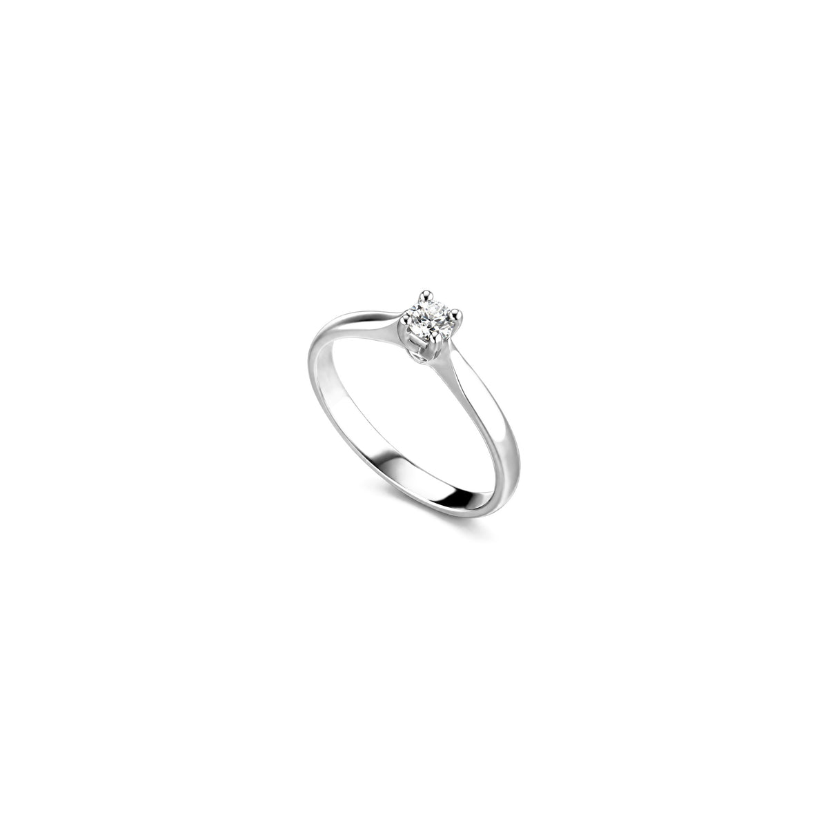 AuriA 18kt White Gold Solitaire Ring with Natural Diamonds