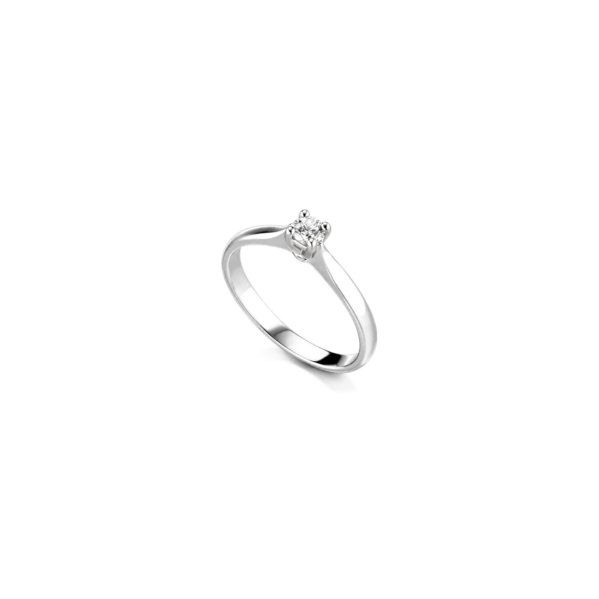 AuriA 18kt White Gold Solitaire Ring with Natural Diamonds