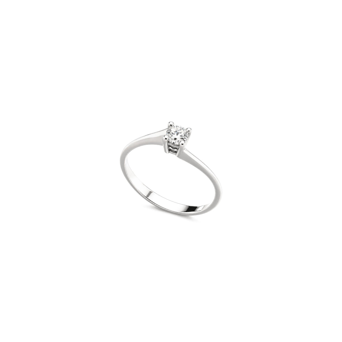 AuriA 18kt White Gold Solitaire Ring with Natural Diamonds