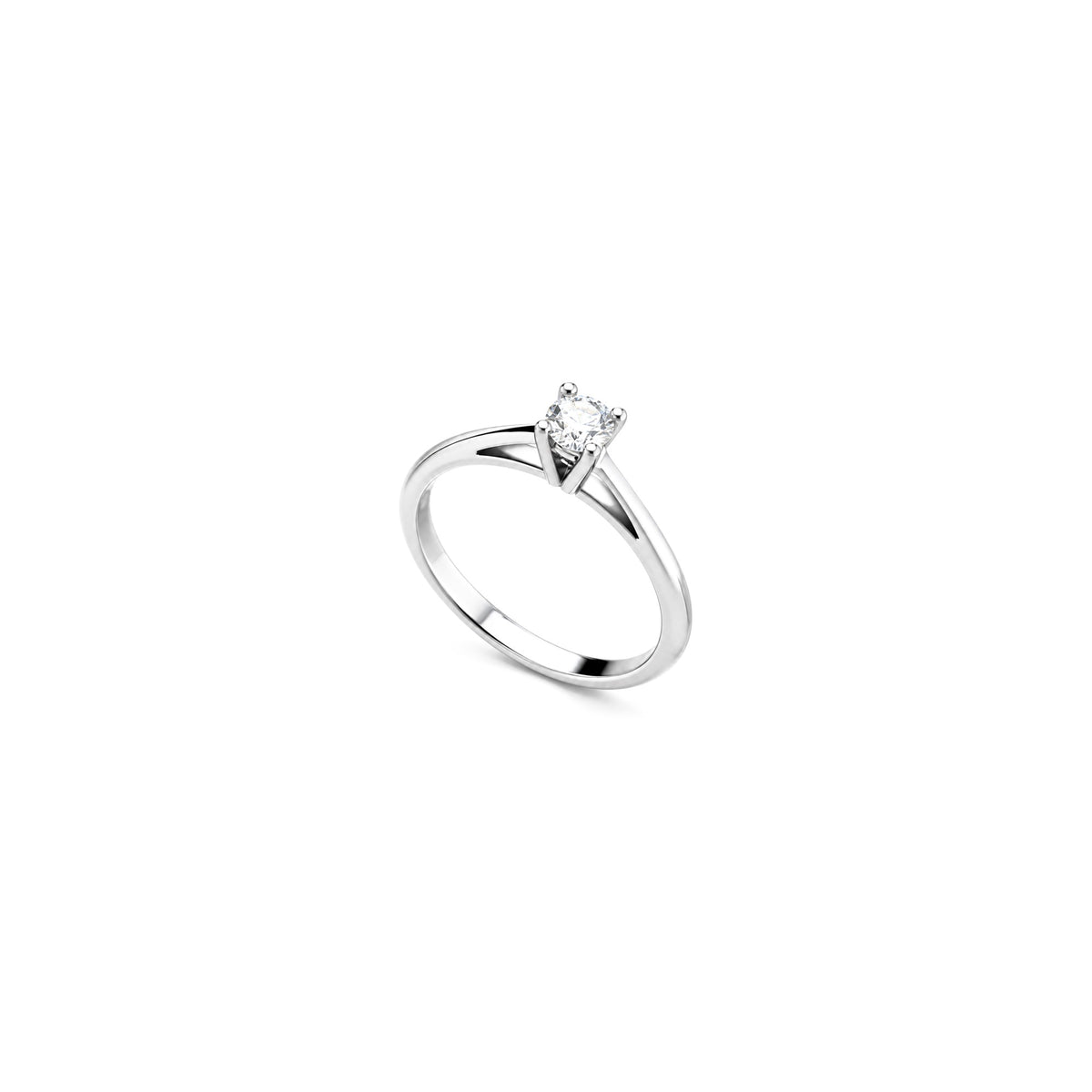 AuriA 18kt White Gold Solitaire Ring with Natural Diamonds