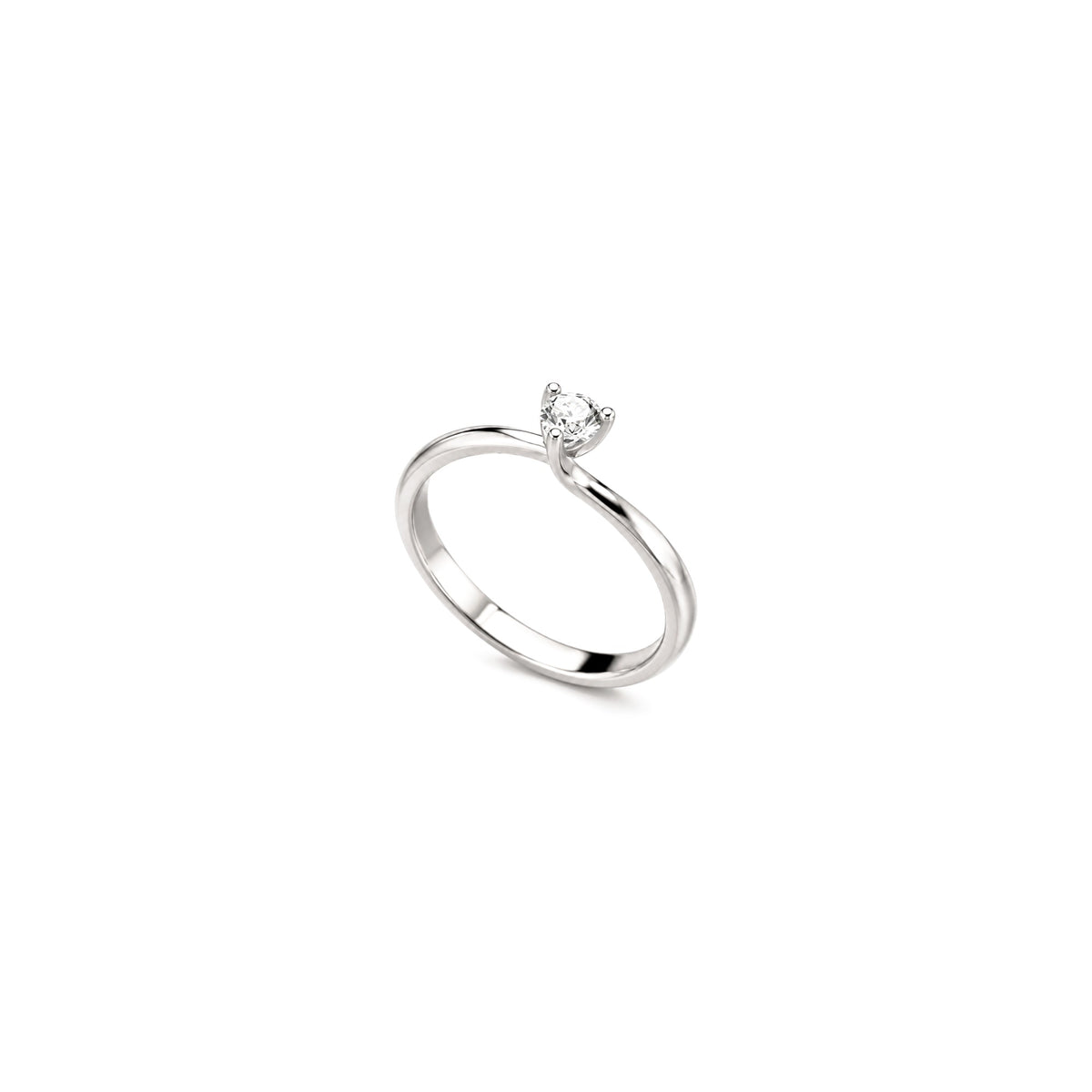 AuriA 18kt White Gold Solitaire Ring with Natural Diamonds