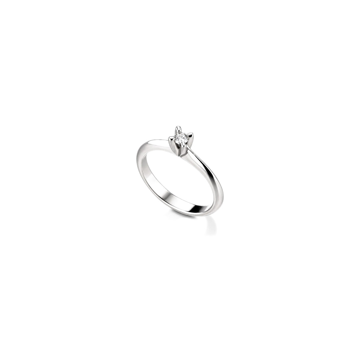 AuriA 18kt White Gold Solitaire Ring with Natural Diamonds