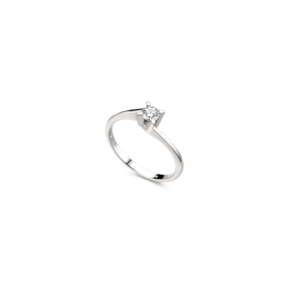 AuriA 18kt White Gold Solitaire Ring with Natural Diamonds