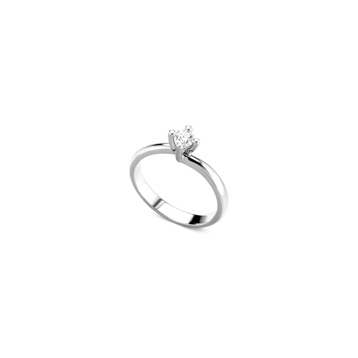 AuriA 18kt White Gold Solitaire Ring with Natural Diamonds