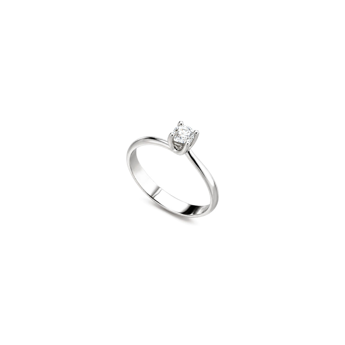 AuriA 18kt White Gold Solitaire Ring with Natural Diamonds