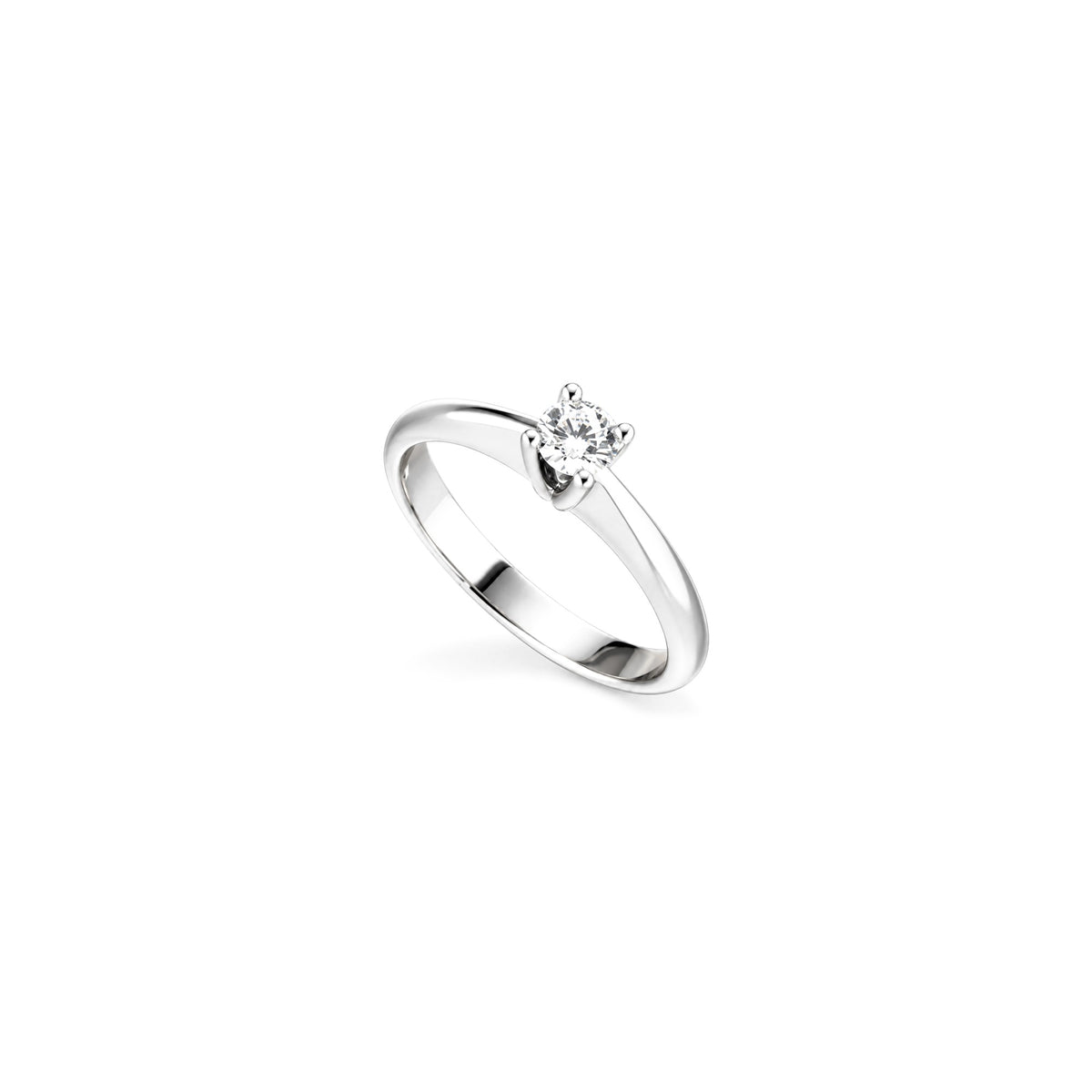AuriA 18kt White Gold Solitaire Ring with Natural Diamonds
