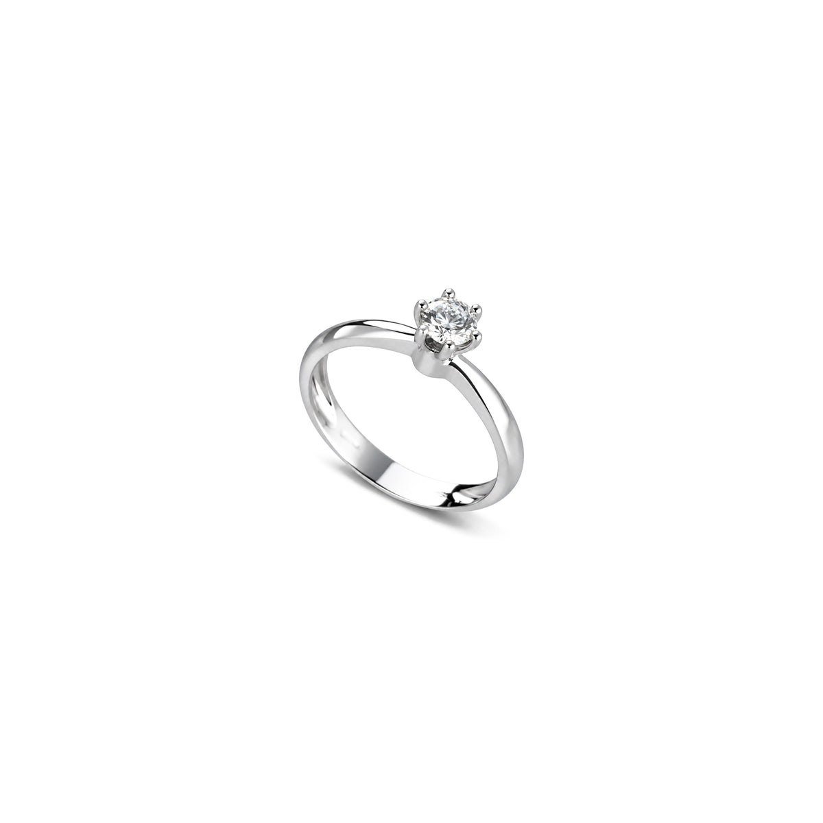 AuriA 18kt White Gold Solitaire Ring with Natural Diamonds