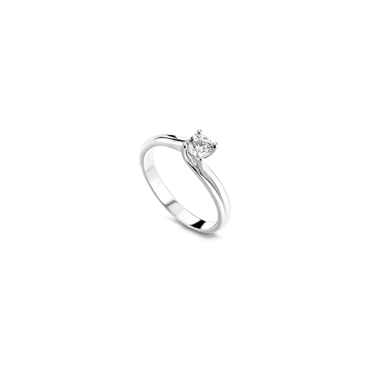 AuriA 18kt White Gold Solitaire Ring with Natural Diamonds