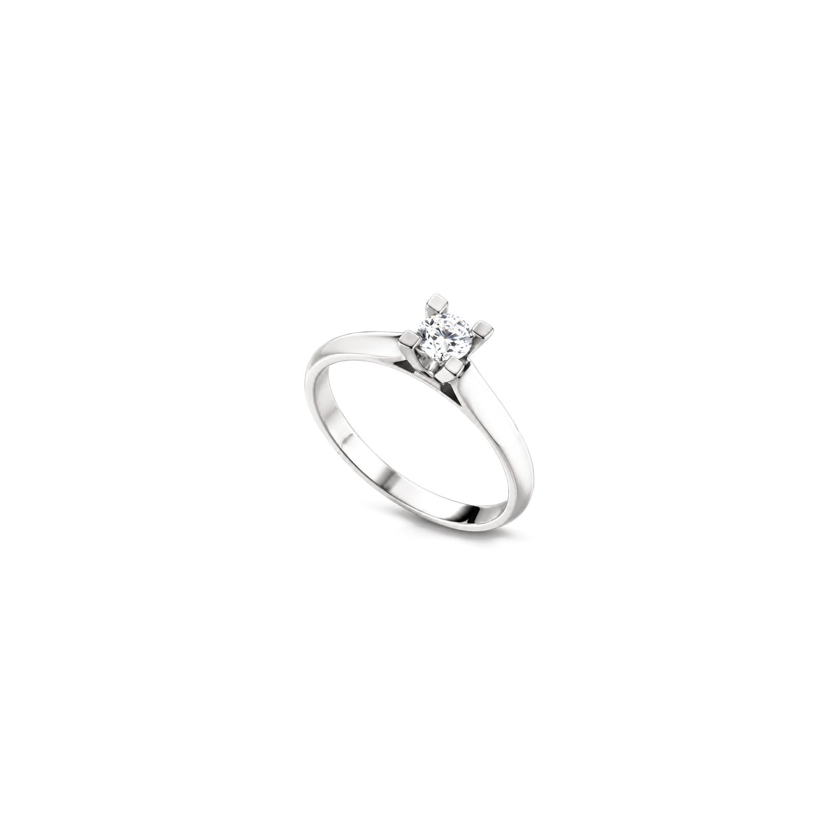 AuriA 18kt White Gold Solitaire Ring with Natural Diamonds