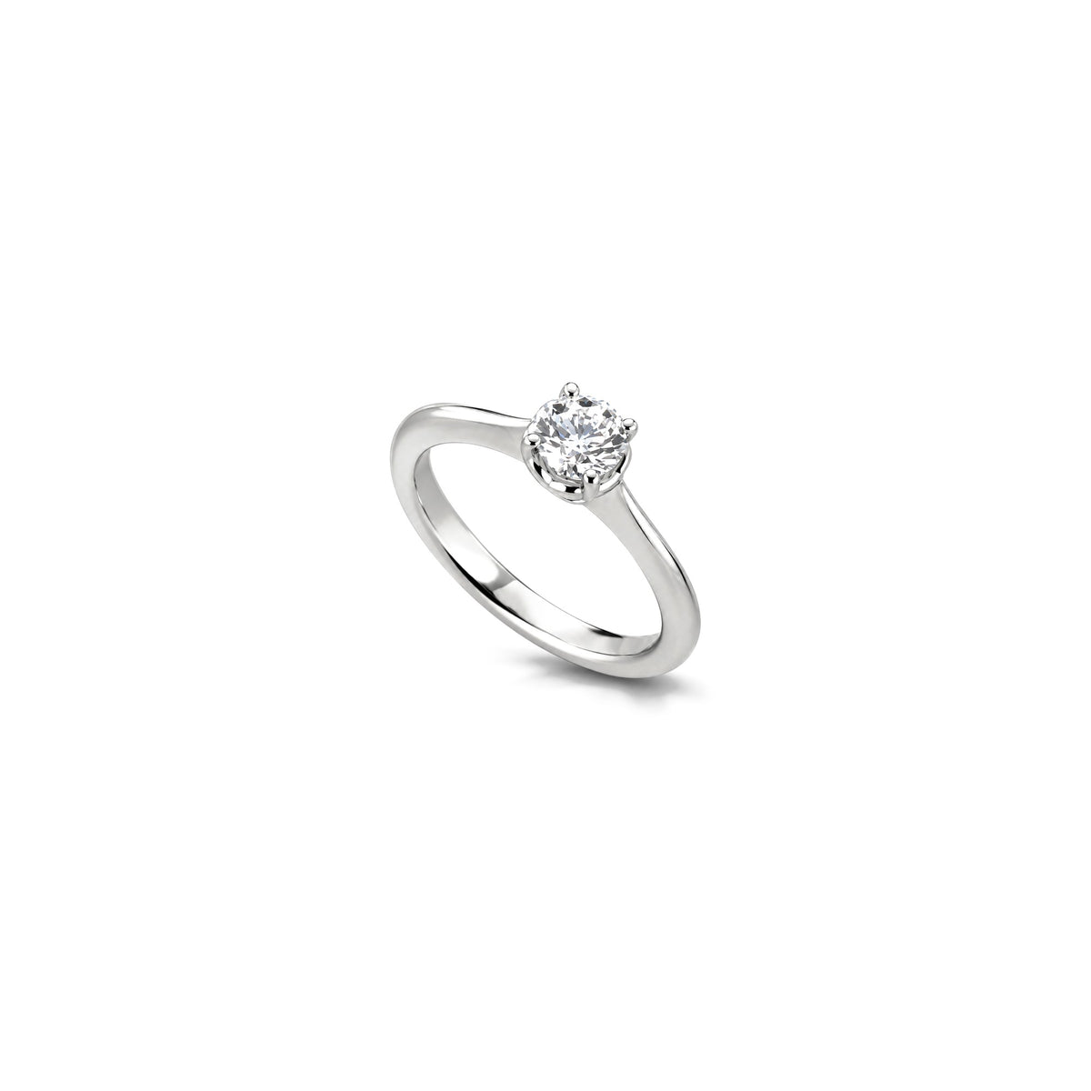 Anillo Solitario con Diamantes Naturales Oro Blanco 18kt AuriA