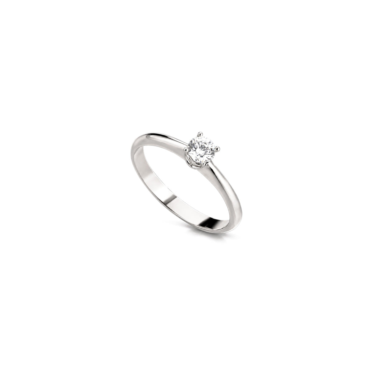 Anillo Solitario con Diamantes Naturales Oro Blanco 18kt AuriA