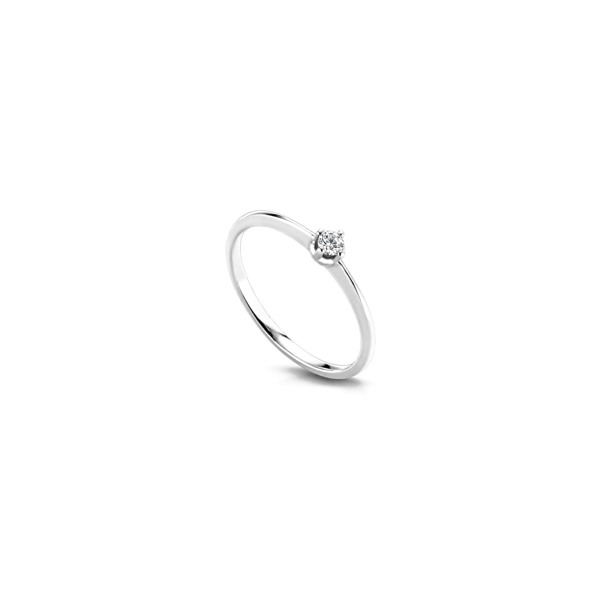 AuriA 18kt White Gold Solitaire Ring with Natural Diamonds
