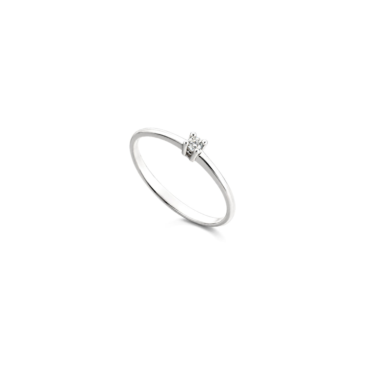 AuriA 18kt White Gold Solitaire Ring with Natural Diamonds