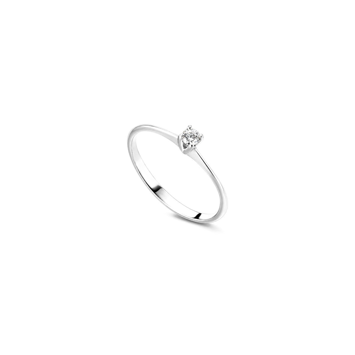 Solitaire Ring with Natural Diamonds 18kt White Gold AuriA GAN1255