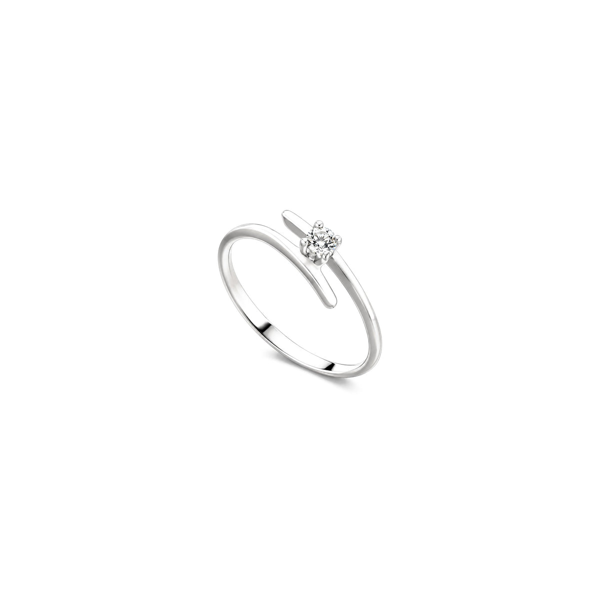 AuriA 18kt White Gold Solitaire Ring with Natural Diamonds