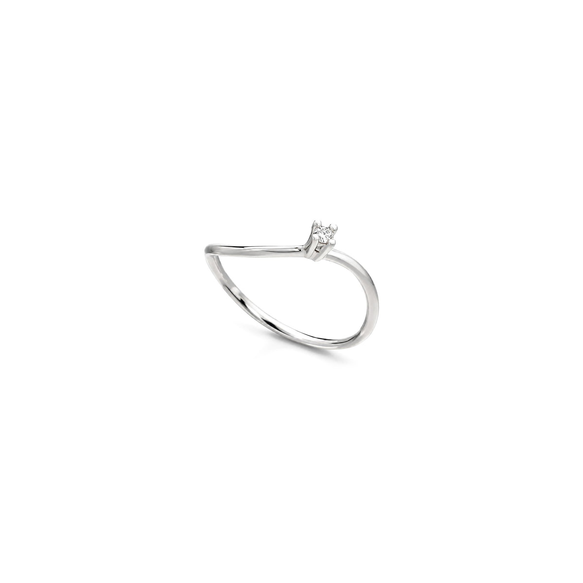 AuriA 18kt White Gold Solitaire Ring with Natural Diamonds