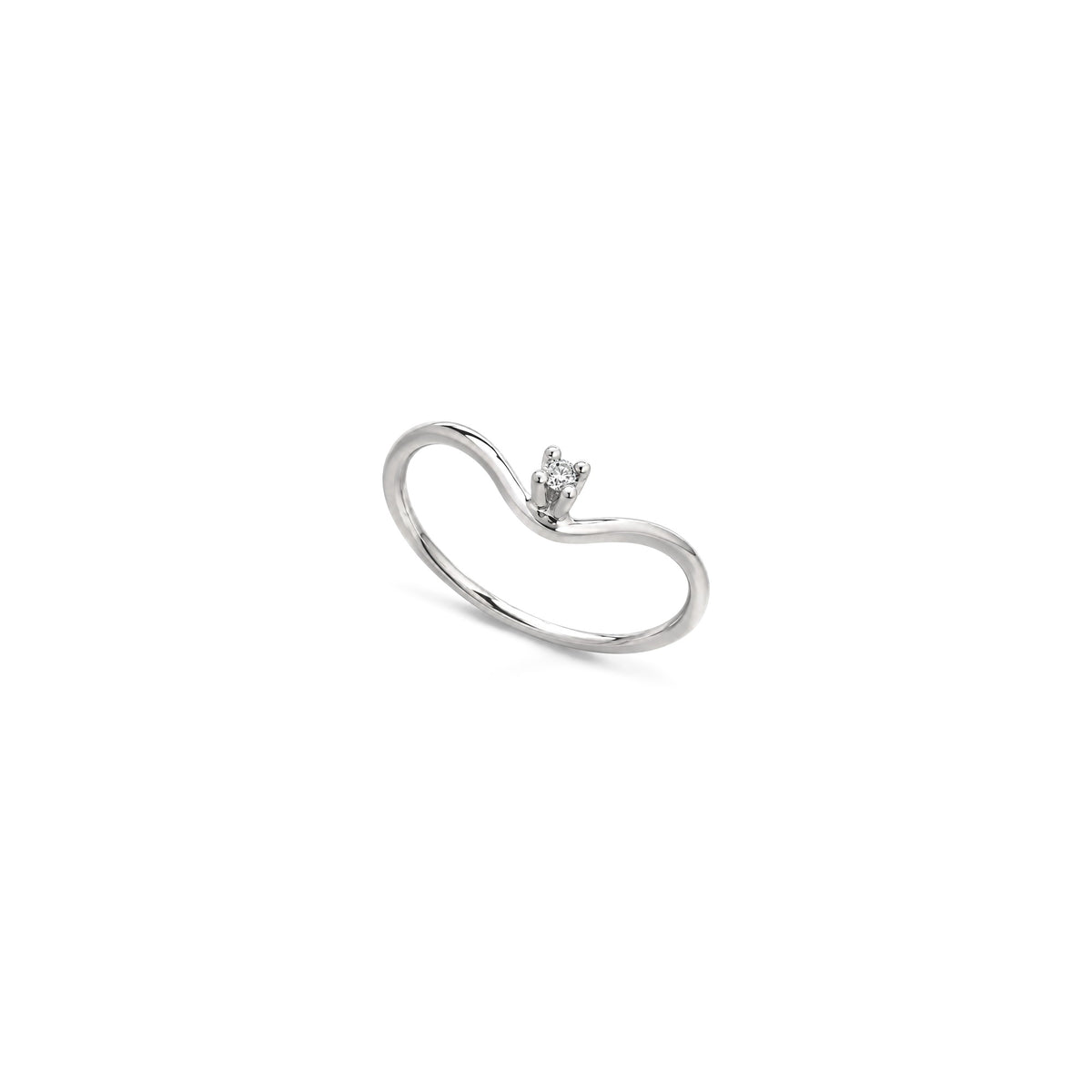 AuriA 18kt White Gold Solitaire Ring with Natural Diamonds