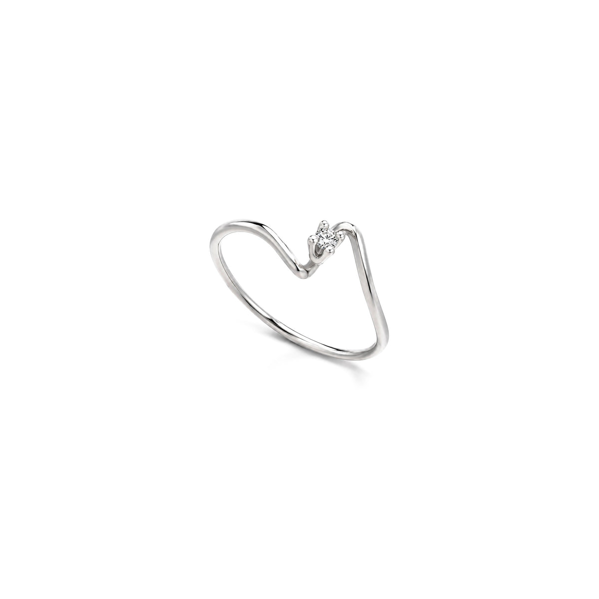 AuriA 18kt White Gold Solitaire Ring with Natural Diamonds