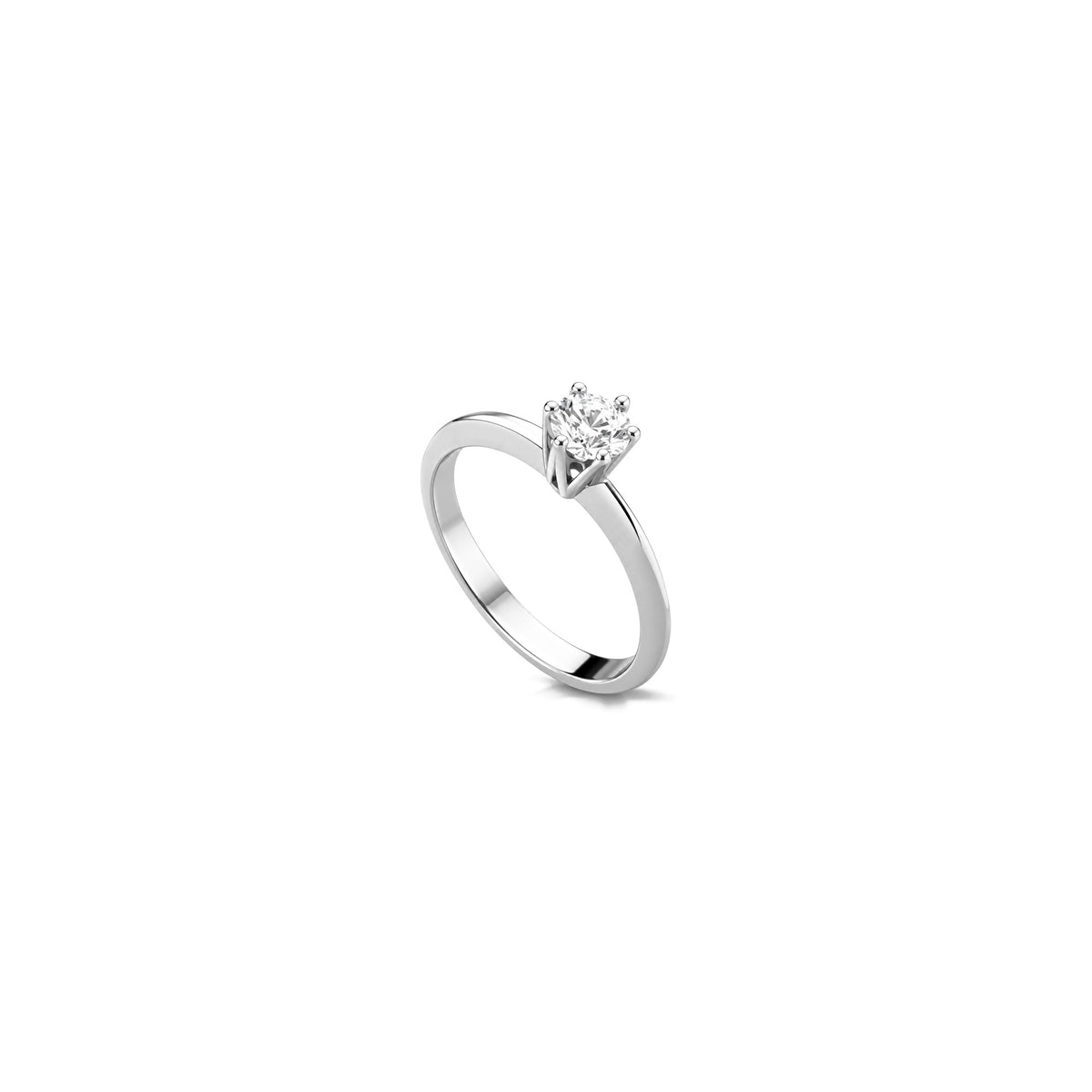 AuriA 18kt White Gold Solitaire Ring with Natural Diamonds