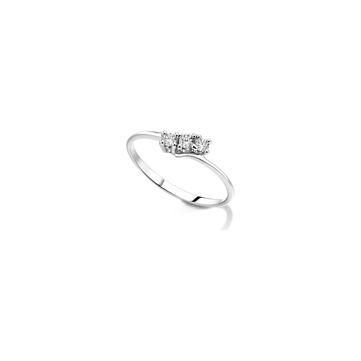 Anello Trilogy Contrarié con Diamanti Naturali in Oro 18kt