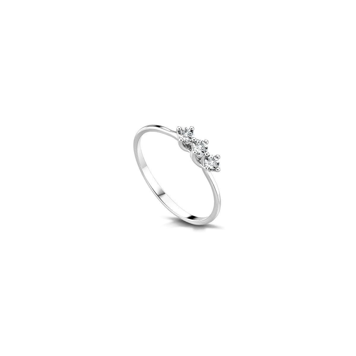 Anello Trilogy Contrarié con Diamanti Naturali in Oro 18kt