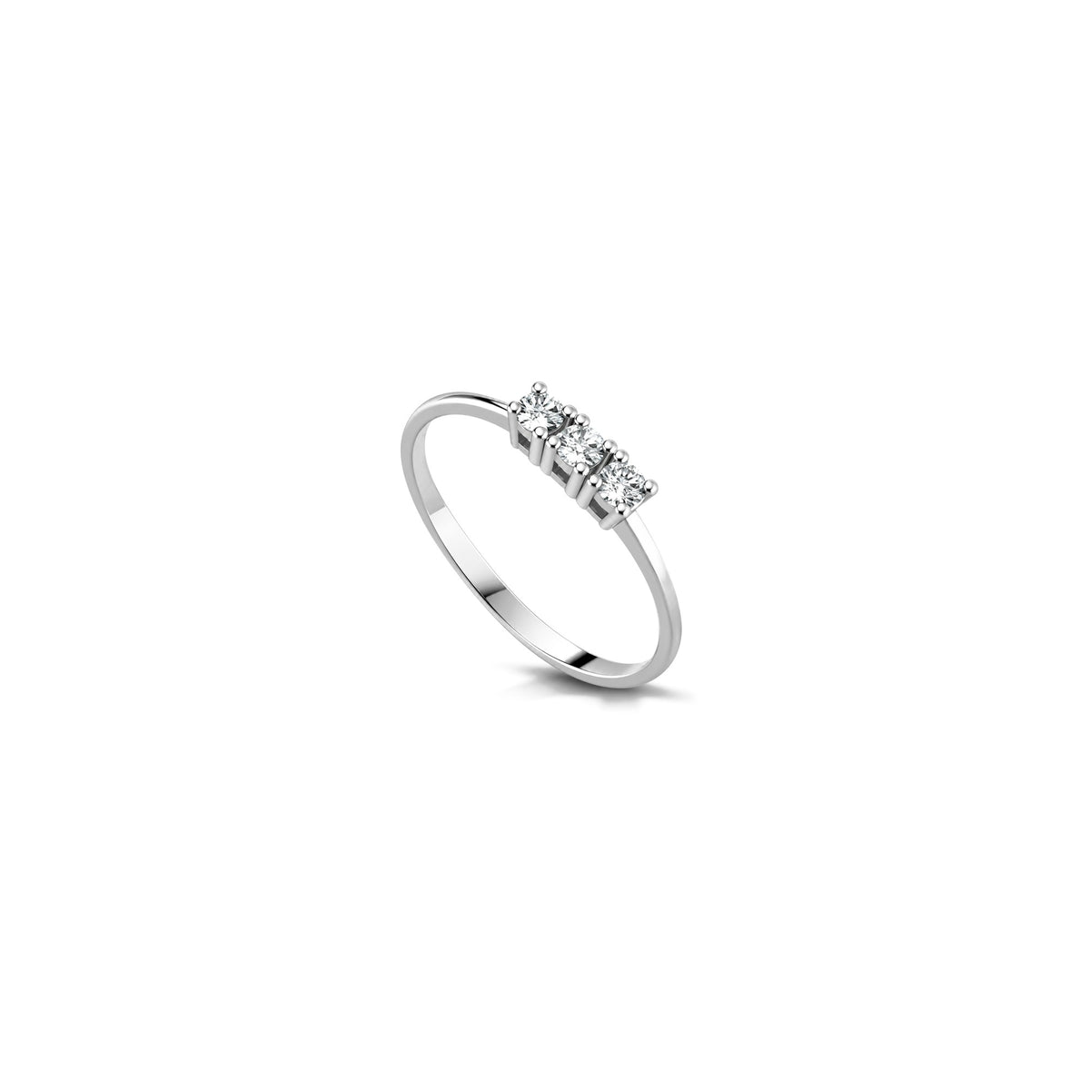 Anello Trilogy Classico con Diamanti Naturali in Oro 18kt