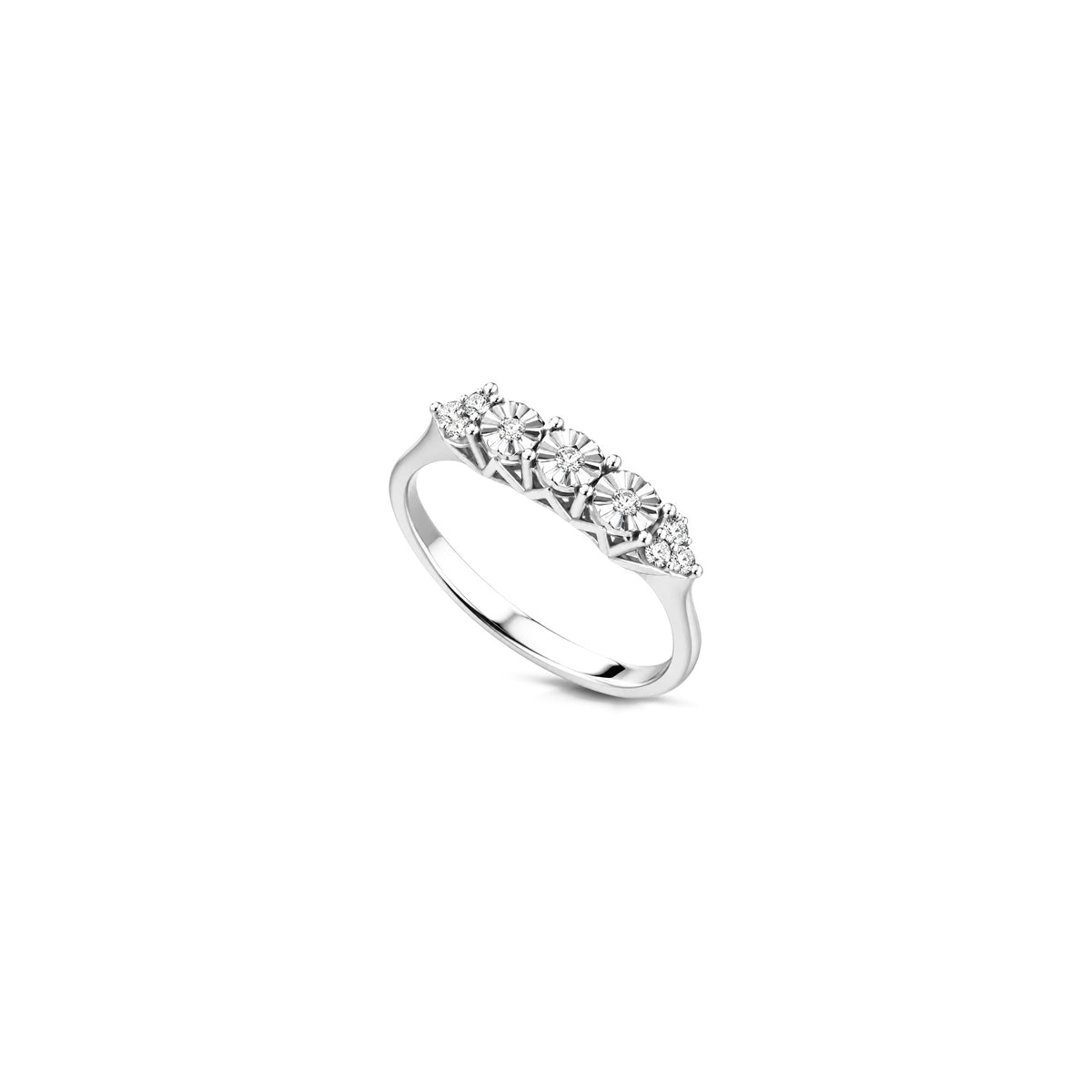AuriA 18kt White Gold Trilogy Ring with Natural Diamonds