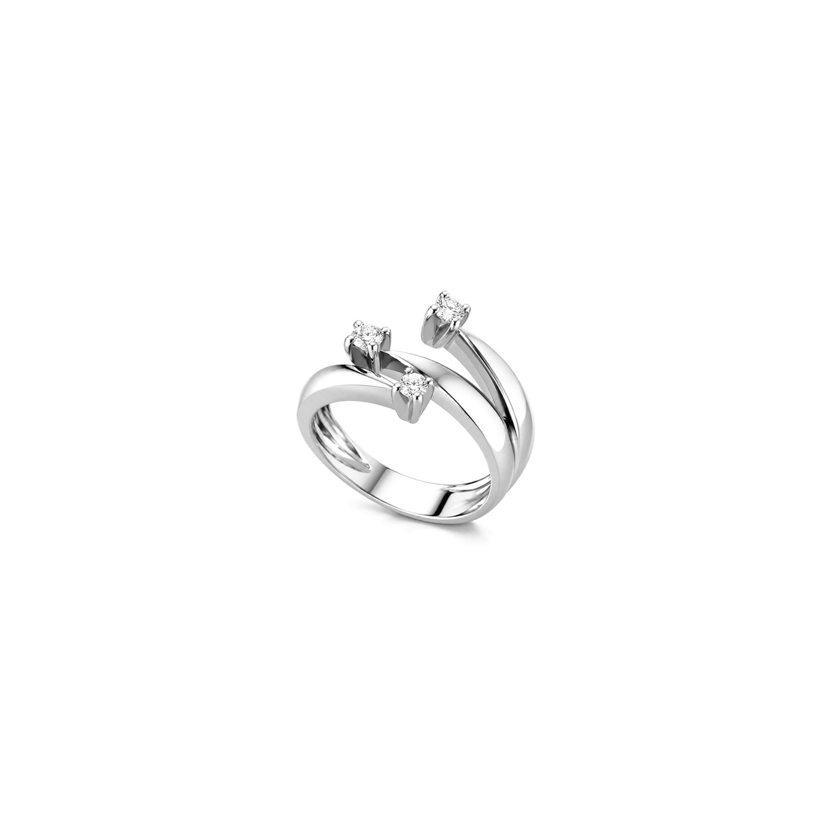 18kt White Gold Trilogy Ring with Natural Diamonds AuriA GAN1698