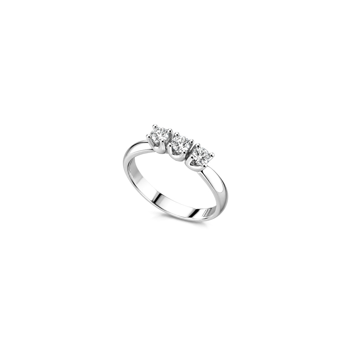 Trilogy Ring with Natural Diamonds in 18kt White Gold AuriA GAN1728