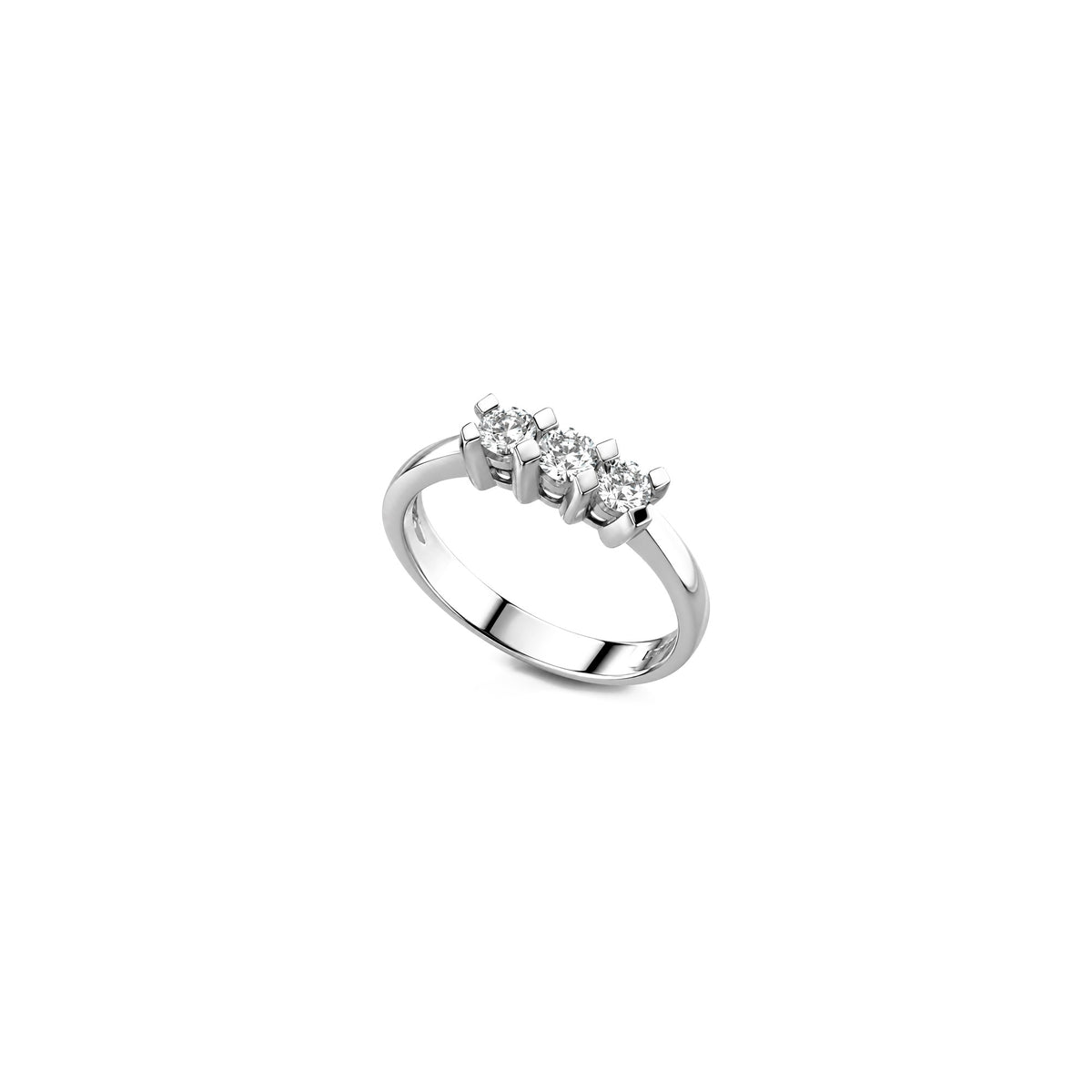 Trilogy Ring with Natural Diamonds 18kt White Gold AuriA GAN1744