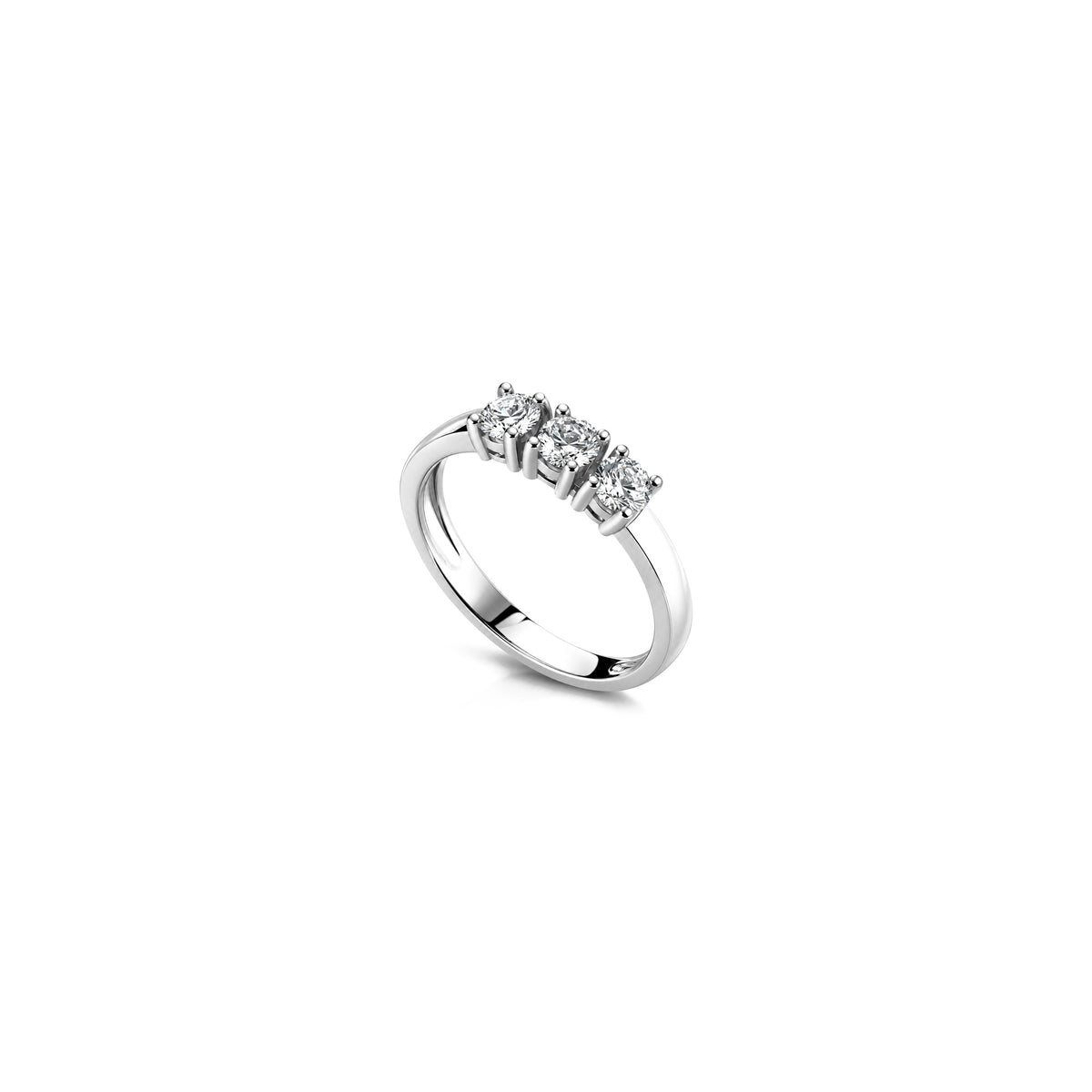 AuriA 18kt White Gold Trilogy Ring with Natural Diamonds