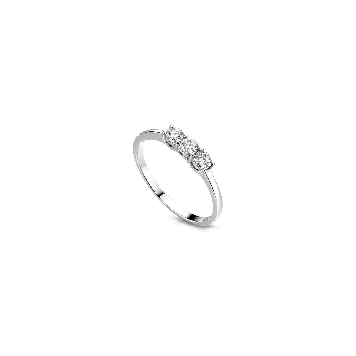 Trilogy Ring with Natural Diamonds 18kt White Gold AuriA GAN1795