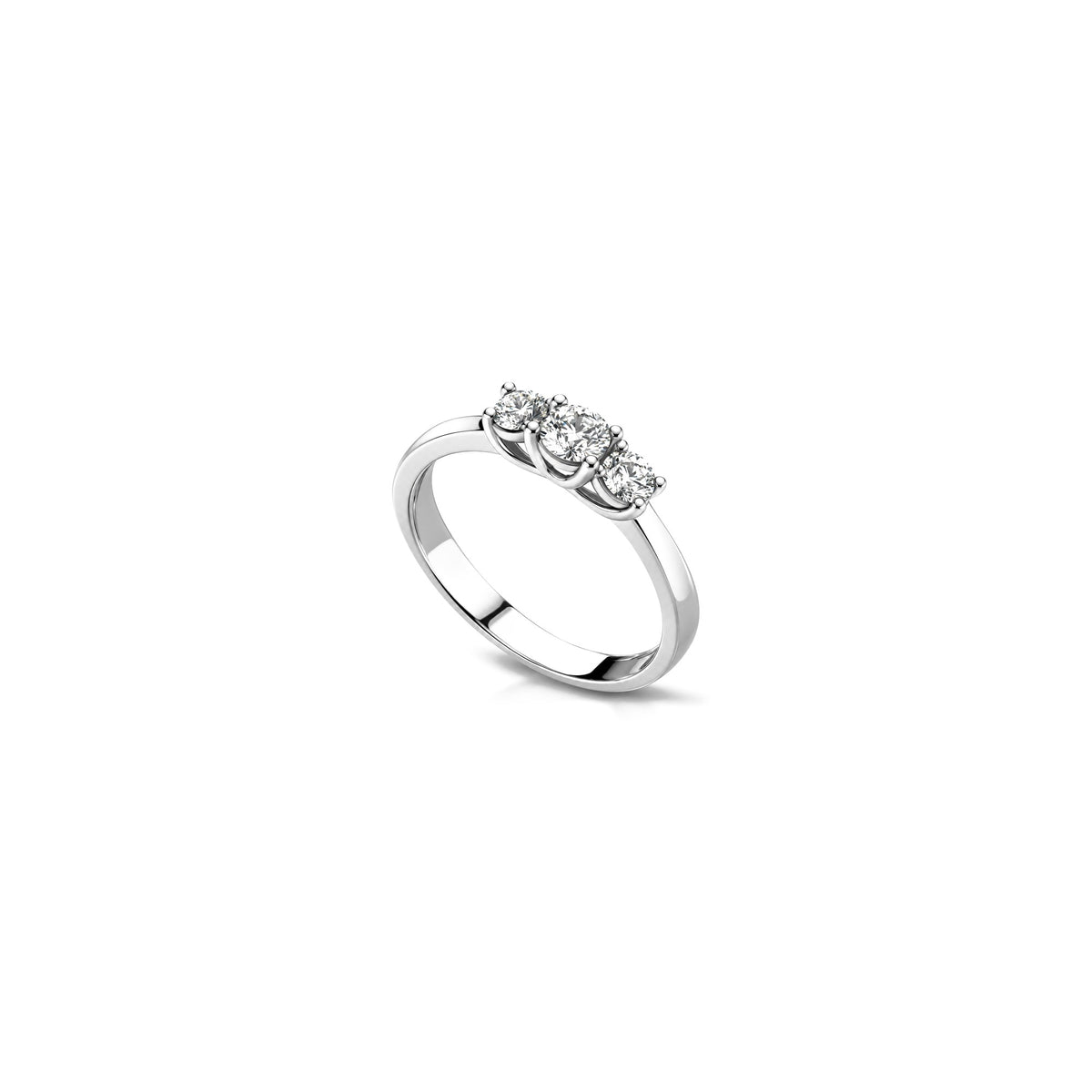 AuriA 18kt White Gold Trilogy Ring with Natural Diamonds