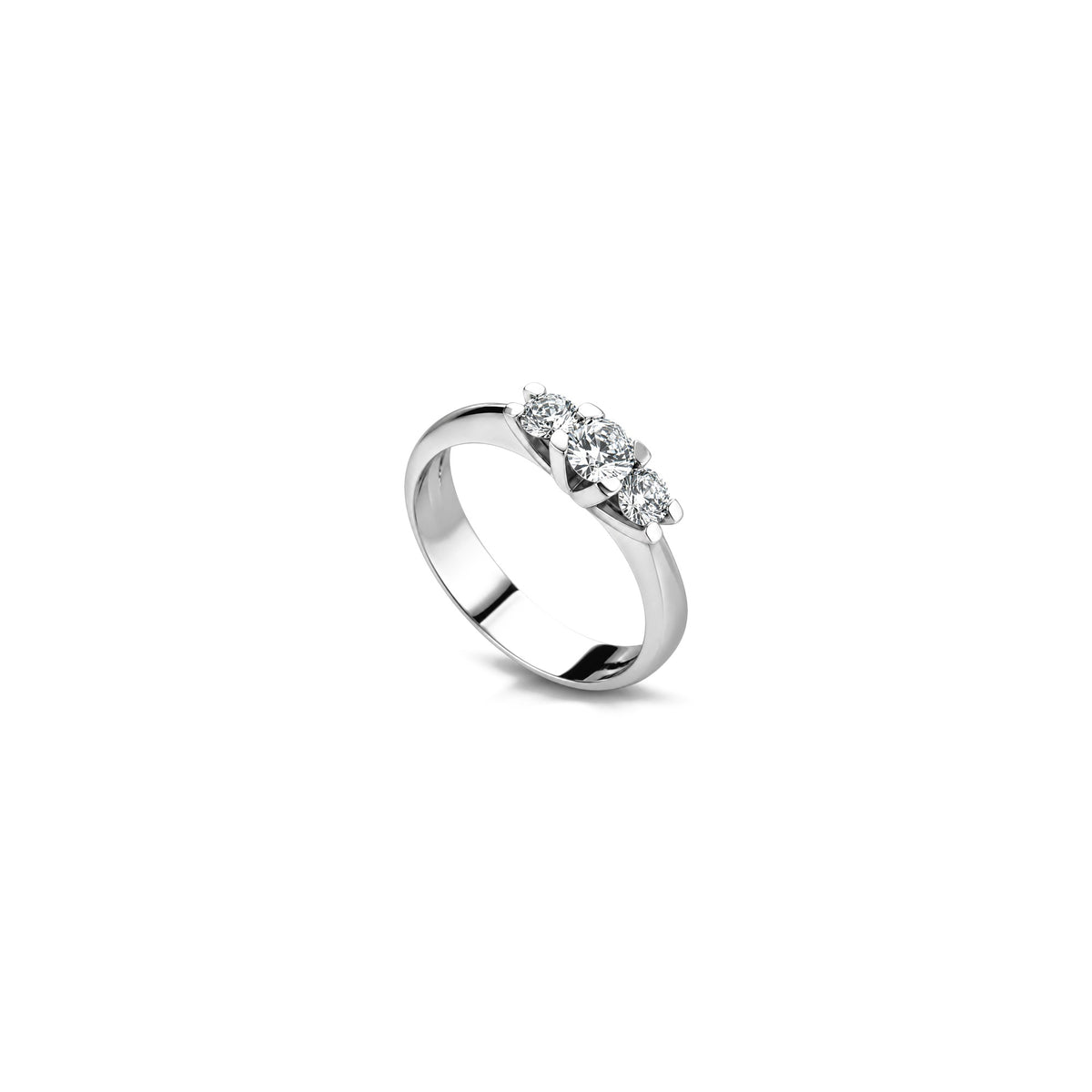 AuriA 18kt White Gold Trilogy Ring with Natural Diamonds