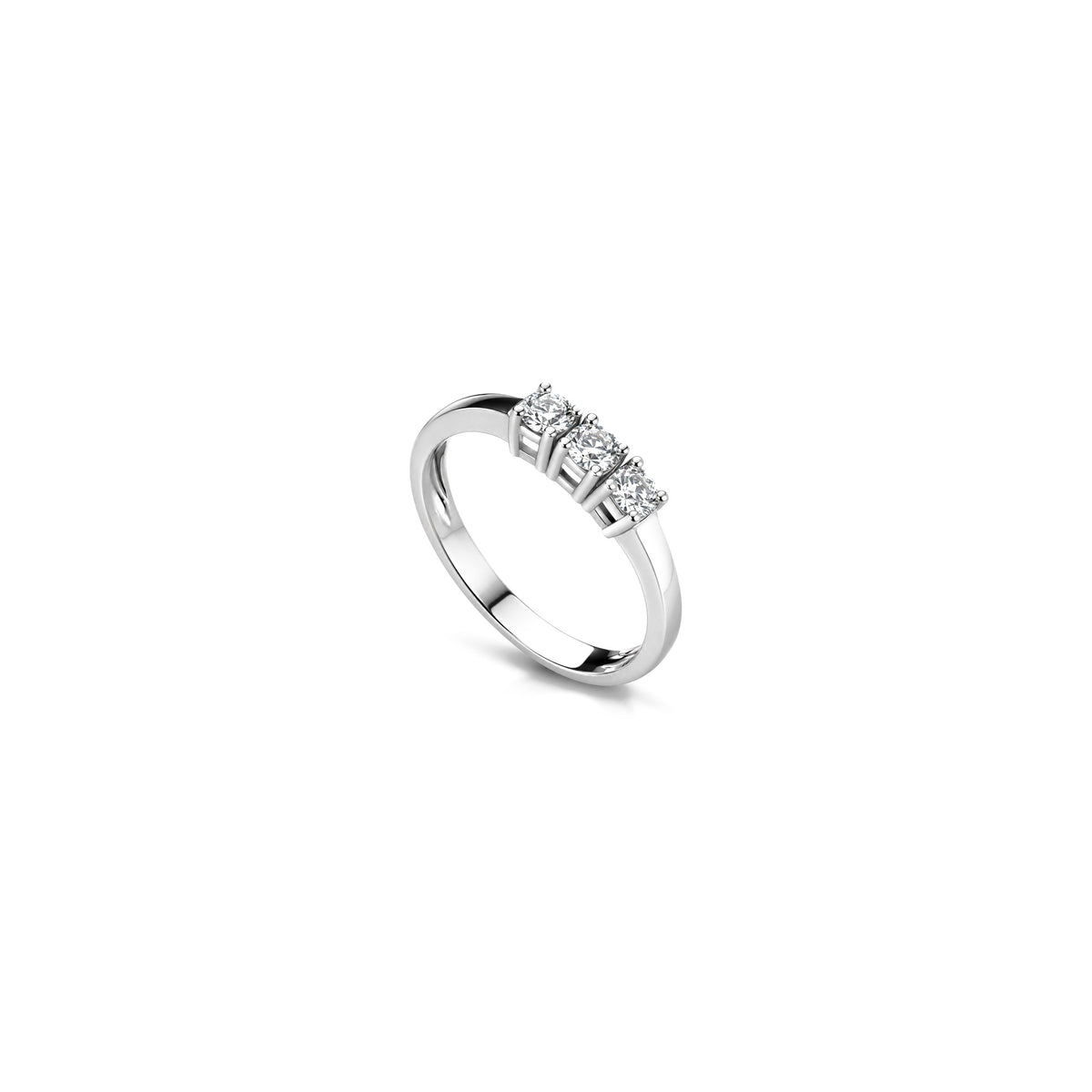 AuriA 18kt White Gold Trilogy Ring with Natural Diamonds