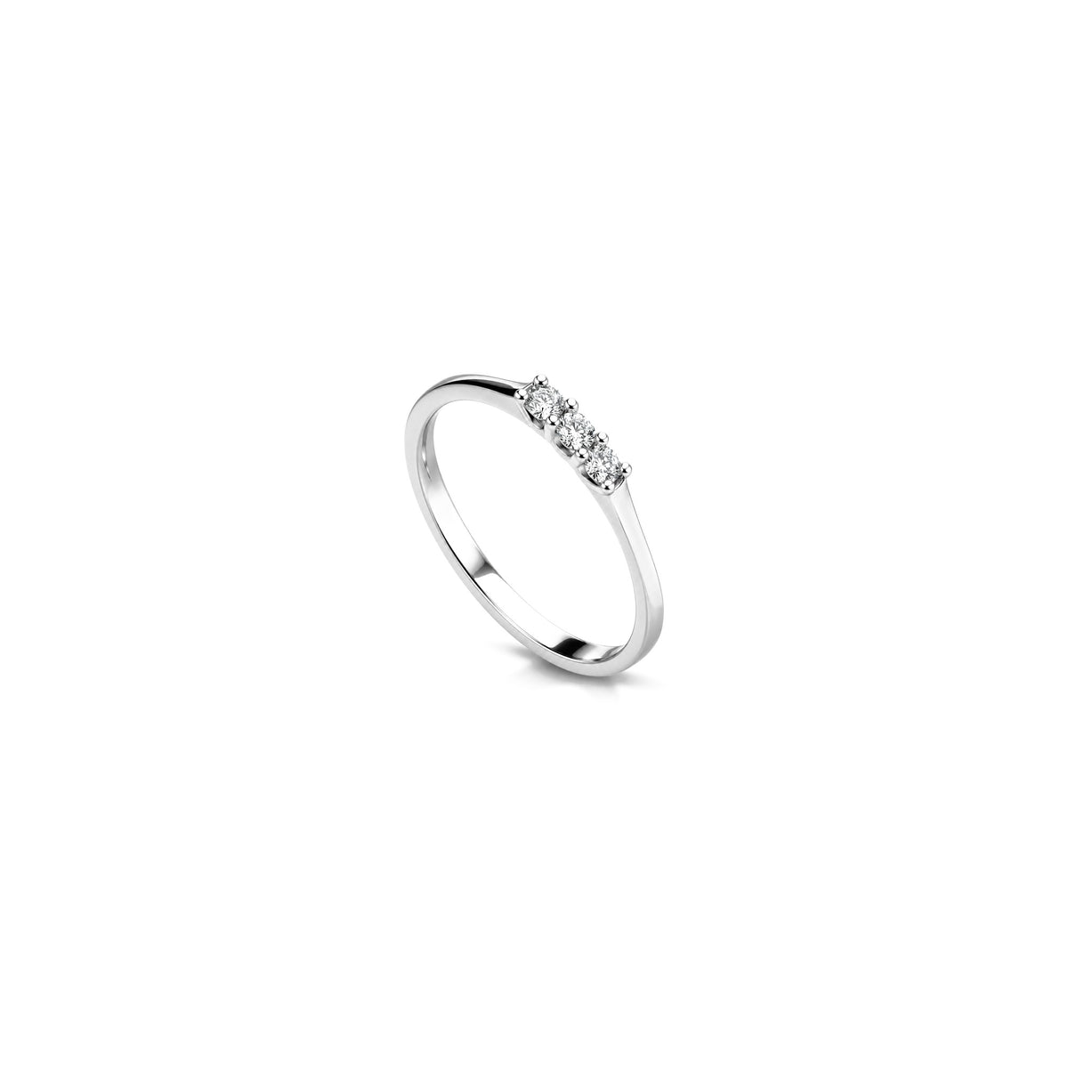 AuriA 18kt White Gold Trilogy Ring with Natural Diamonds